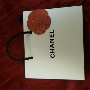 New auth Chanel shopping bag with Camelia flower